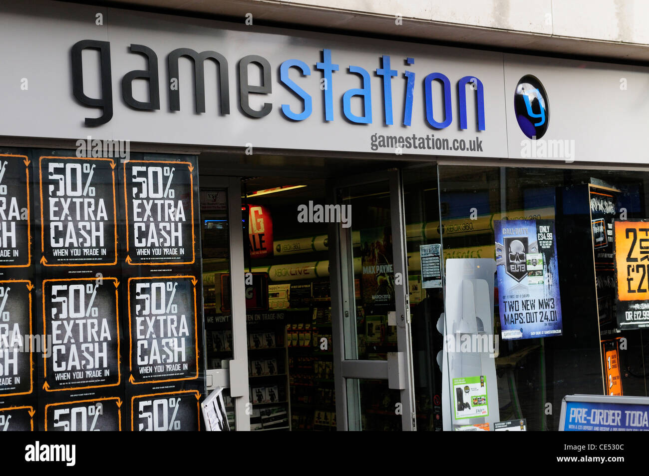 Game Station Gaming Shop, Cambridge, England, UK Stock Photo