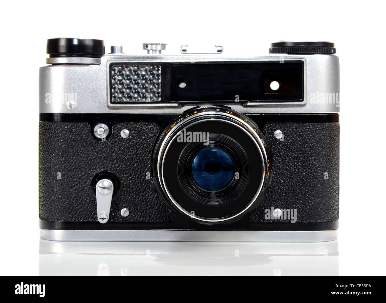 old retro photo camera isolated on white background Stock Photo - Alamy