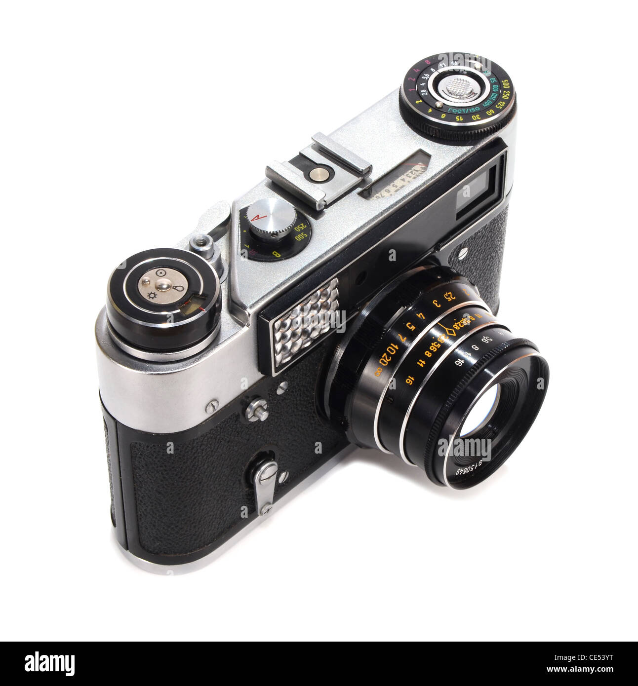 old retro photo camera isolated on white background Stock Photo - Alamy