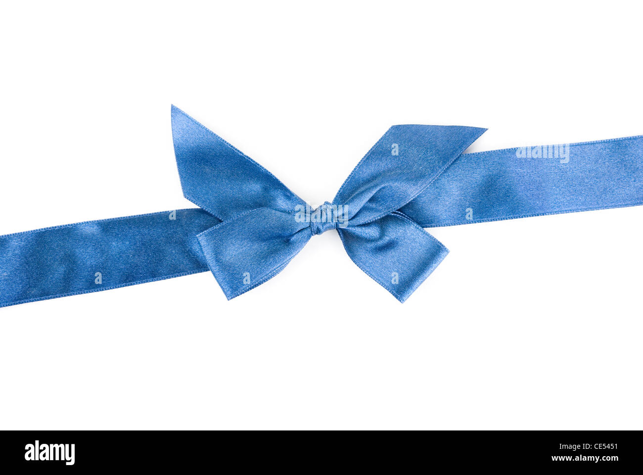 blue holiday ribbon on white background Stock Photo - Alamy