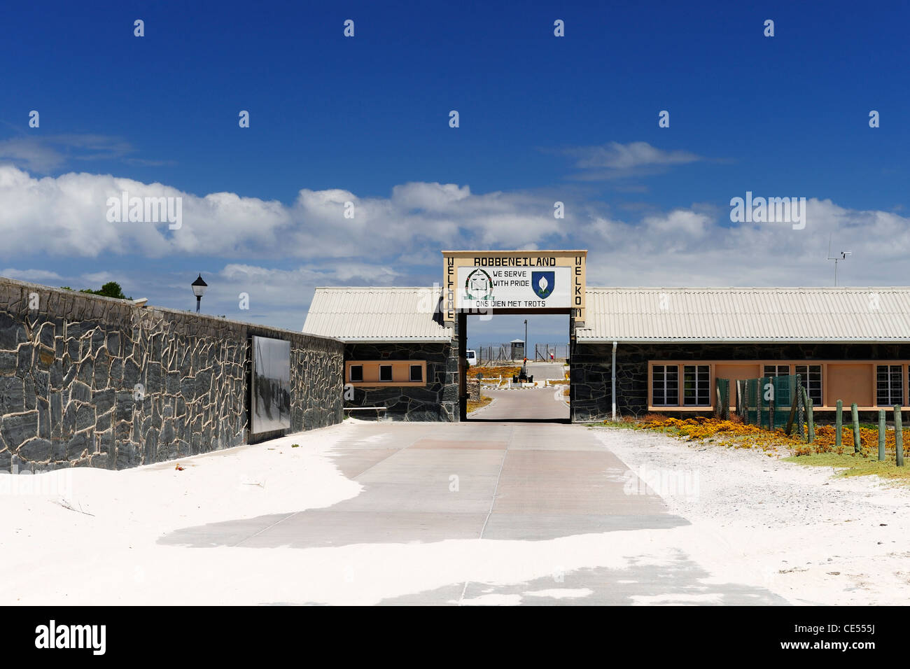 Entrance gate to Robben Island off the coast of Cape Town, Western Cape, South Africa Stock Photo
