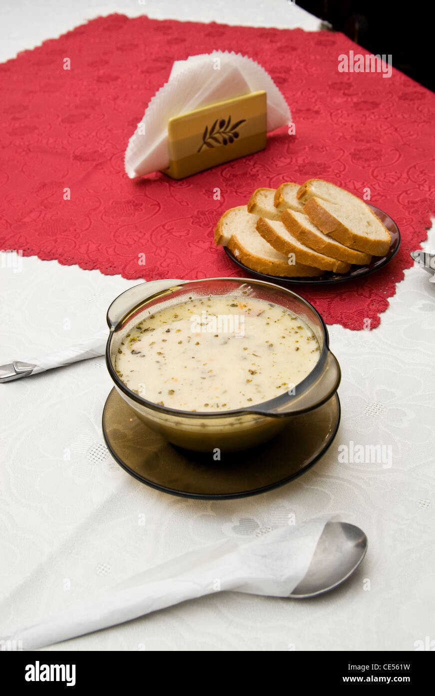 Polish sour rye soup Stock Photo