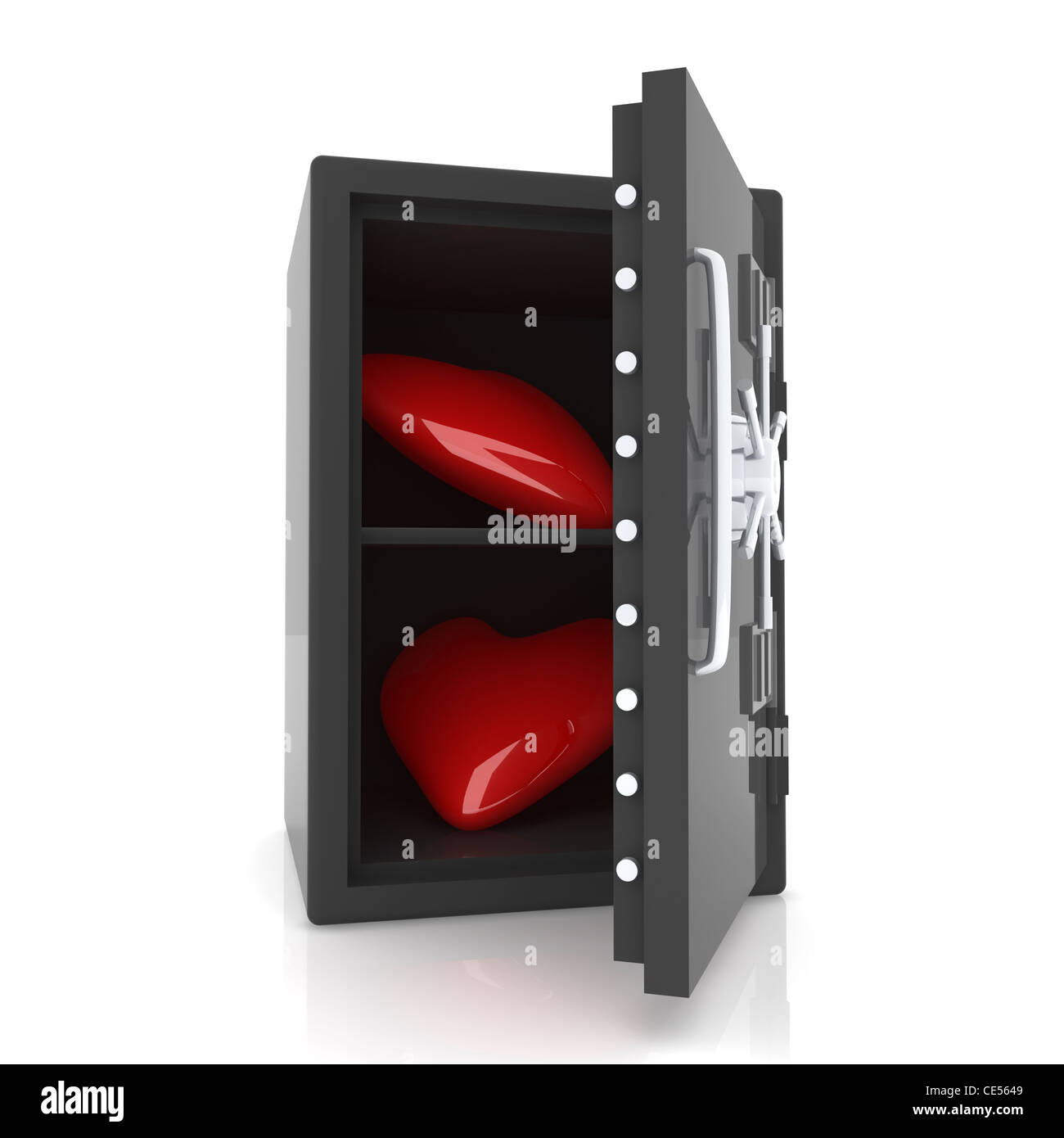 Hearts in a safe Stock Photo - Alamy