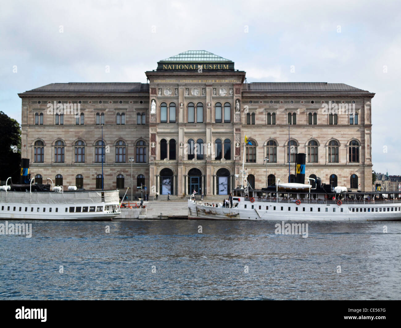 Sweden;Stockholm;Europe;ship and Harbor area in Downtown Stockholm;Scandinavia;Royal Palace Stock Photo