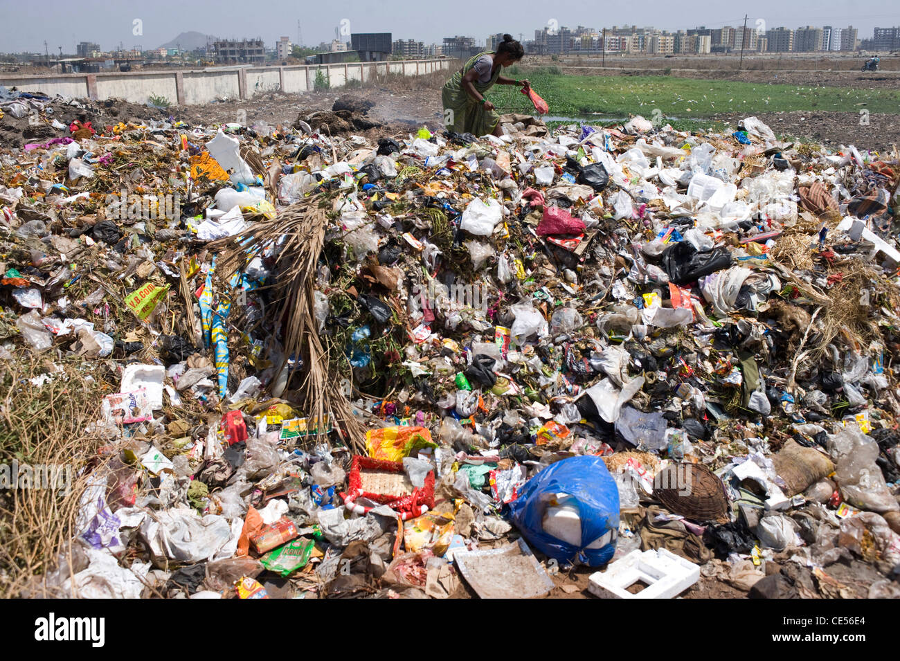 A family of rag pickers pictured on a dump in Virar situated on the