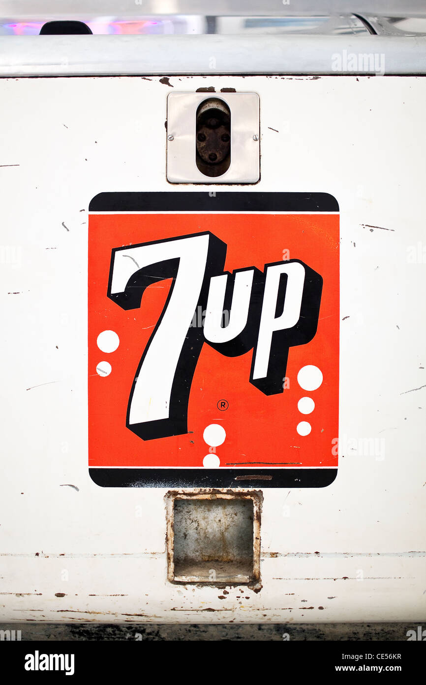 Vintage 7up drink cooler. Stock Photo