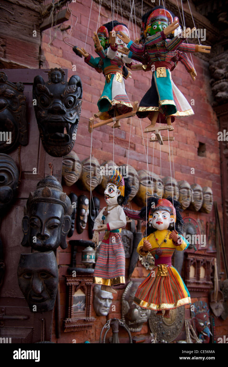 NEPAL KATHMANDU Durbar Square Puppets for sale Stock Photo