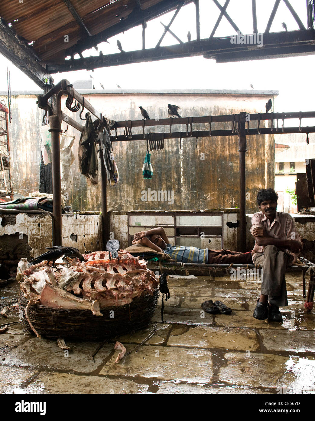 Scenes at the meat market , Crawford Mkt , south Mumbai Stock Photo Alamy