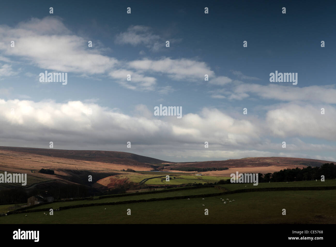 View over Widdop near Hebden Bridge , South Pennines , Yorkshire Stock Photo