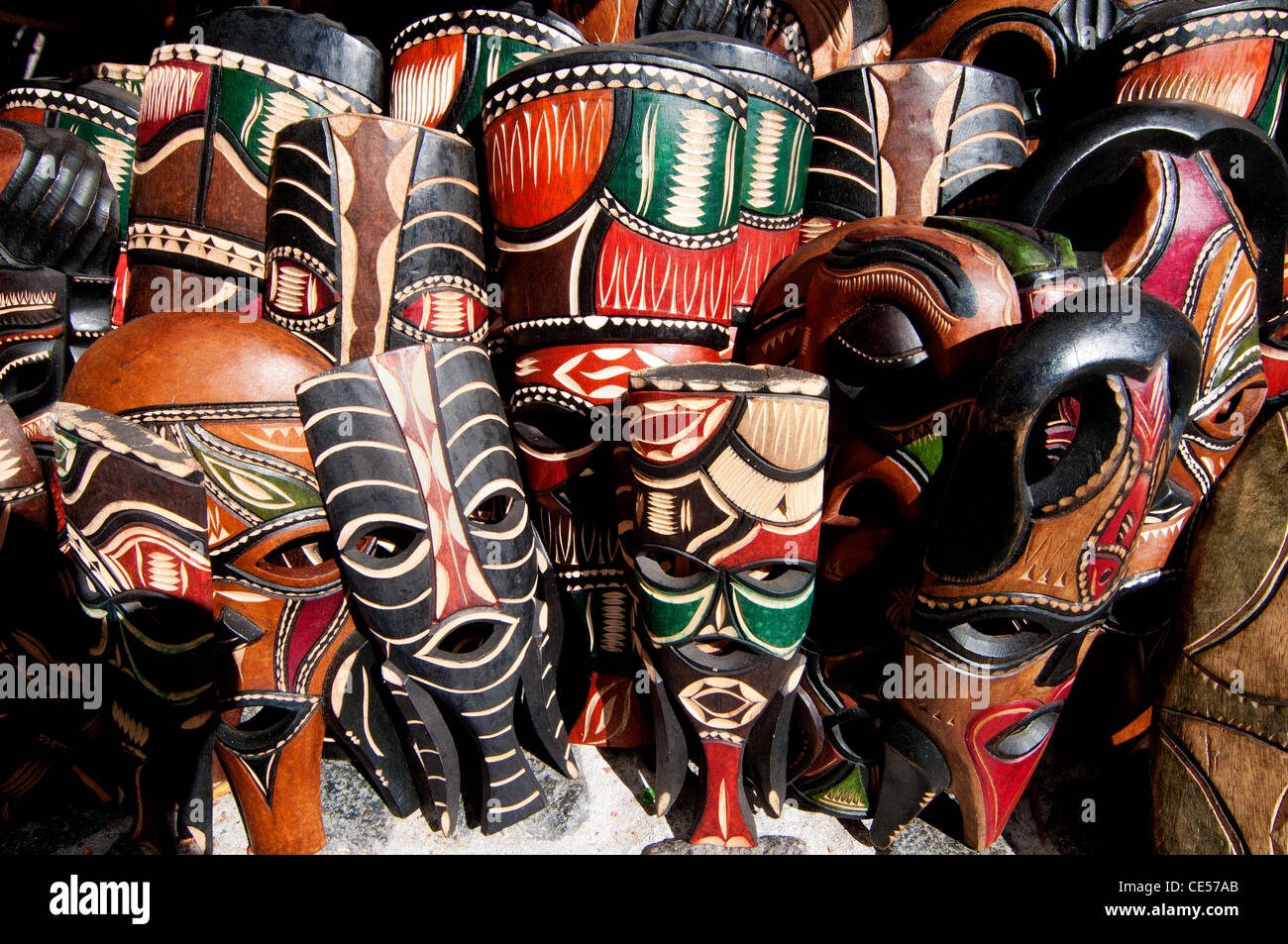 Traditional african masks Stock Photo