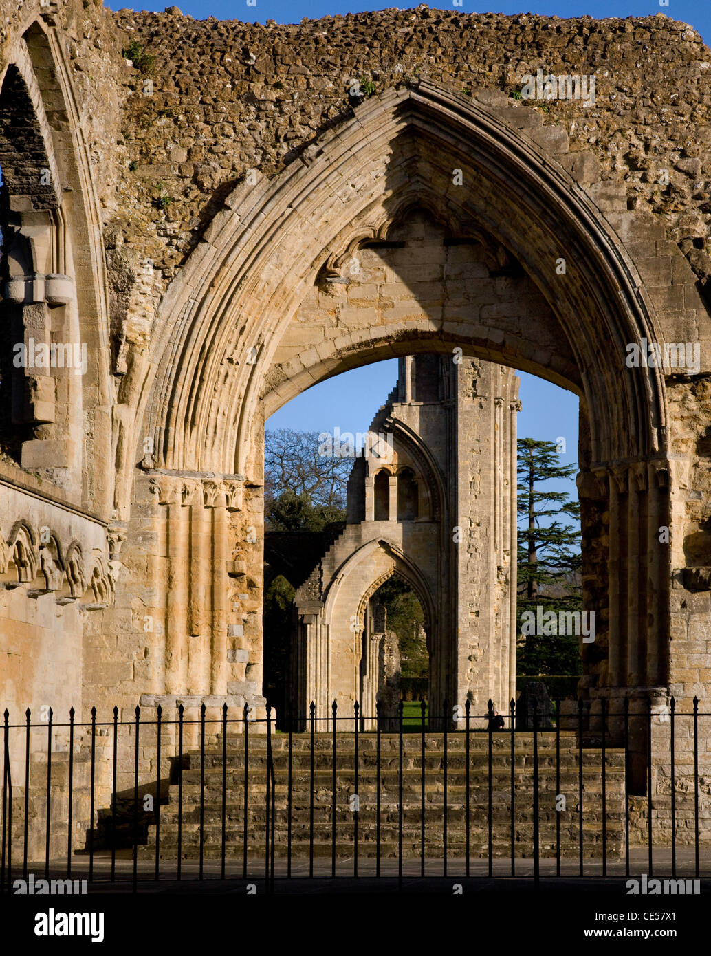 Glastonbury Abbey Somerset England Stock Photo