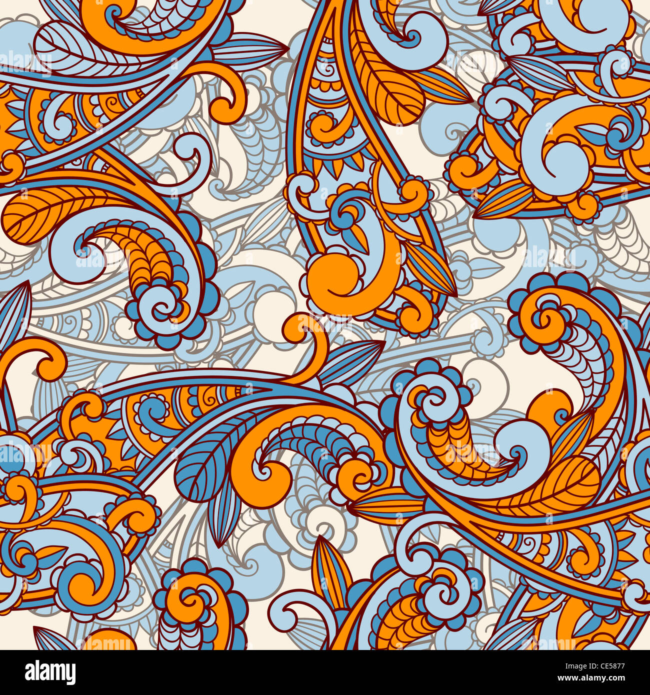 Orange paisley pattern hires stock photography and images Alamy