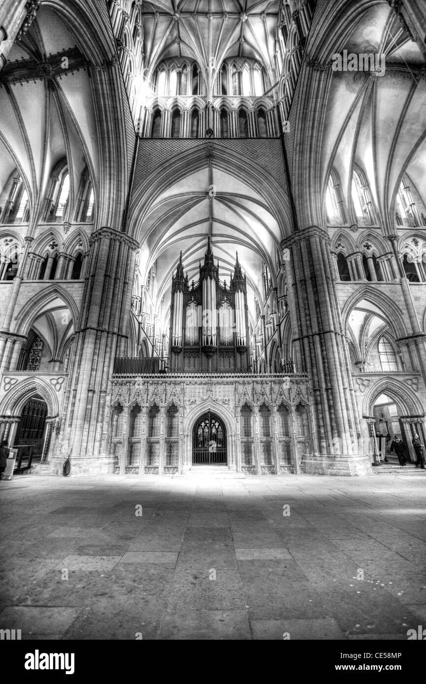 Lincoln Cathedral (in full The Cathedral Church of the Blessed Virgin Mary of Lincoln, or sometimes St. Mary's Cathedral) inside Stock Photo