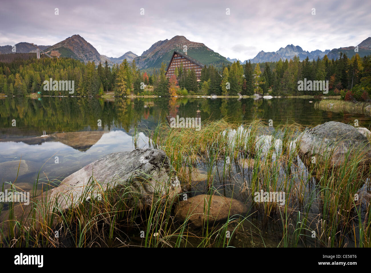 Strbske Pleso Lake in the Tatra Mountains, Slovakia, Europe. Autumn (October) 2011. Stock Photo