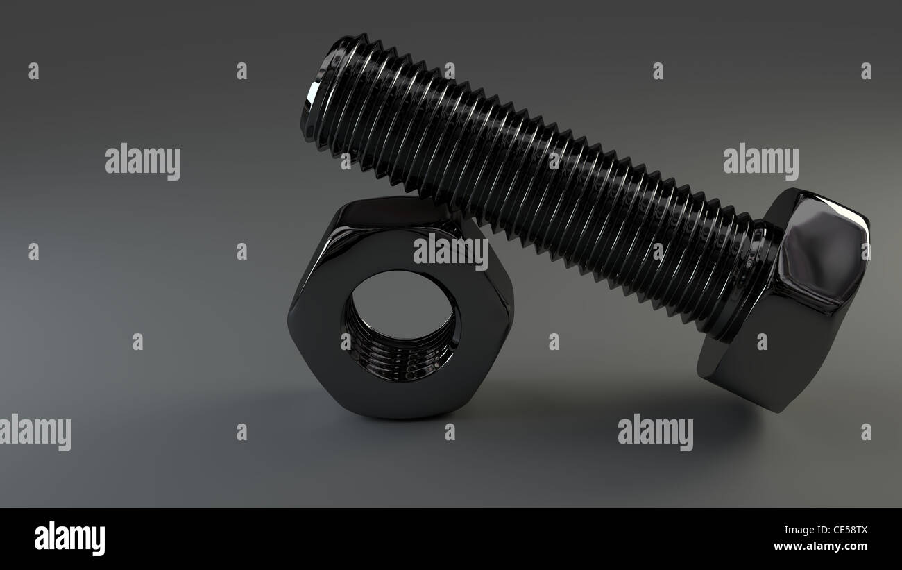 titanium coated nut and bolt Stock Photo Alamy