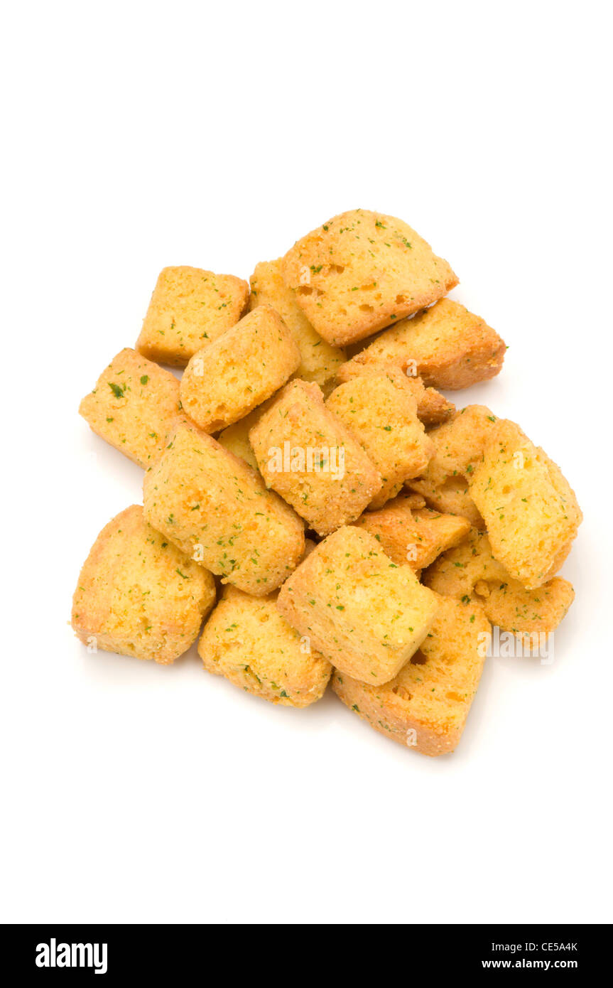 Croutons on white Stock Photo - Alamy