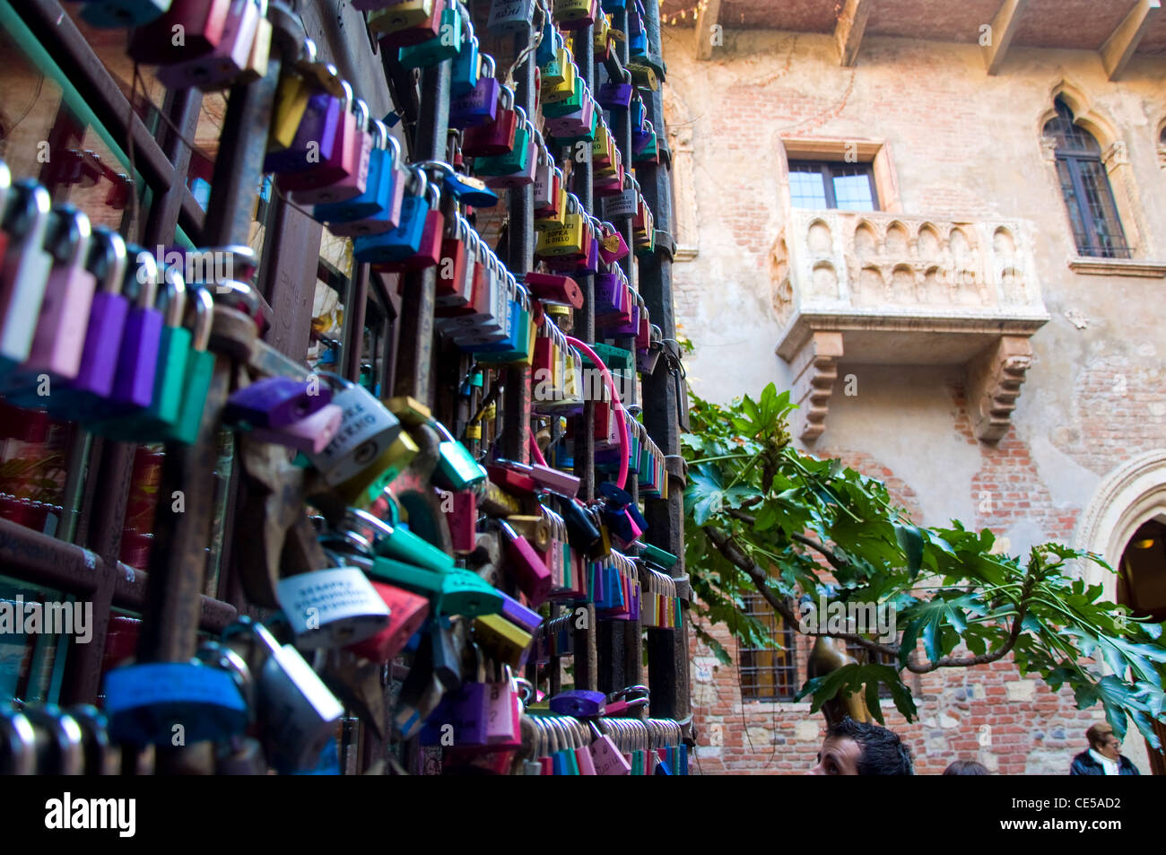 Love Padlocks and Juliet's balcony, Verona, Italy Stock Photo Alamy