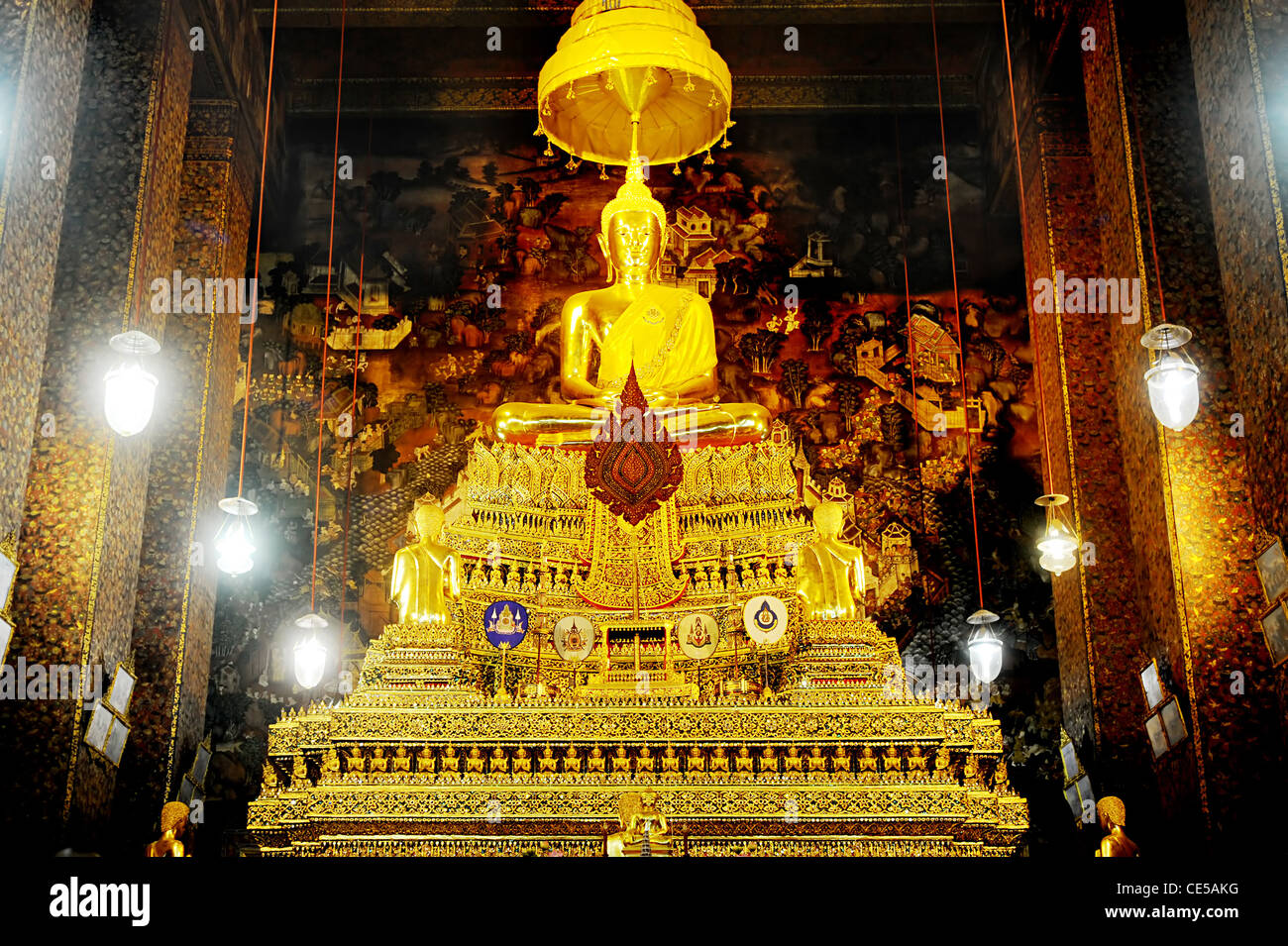 Buddha inside Wat Phra Kaeo Temple, Bangkok, Thailand. Stock Photo