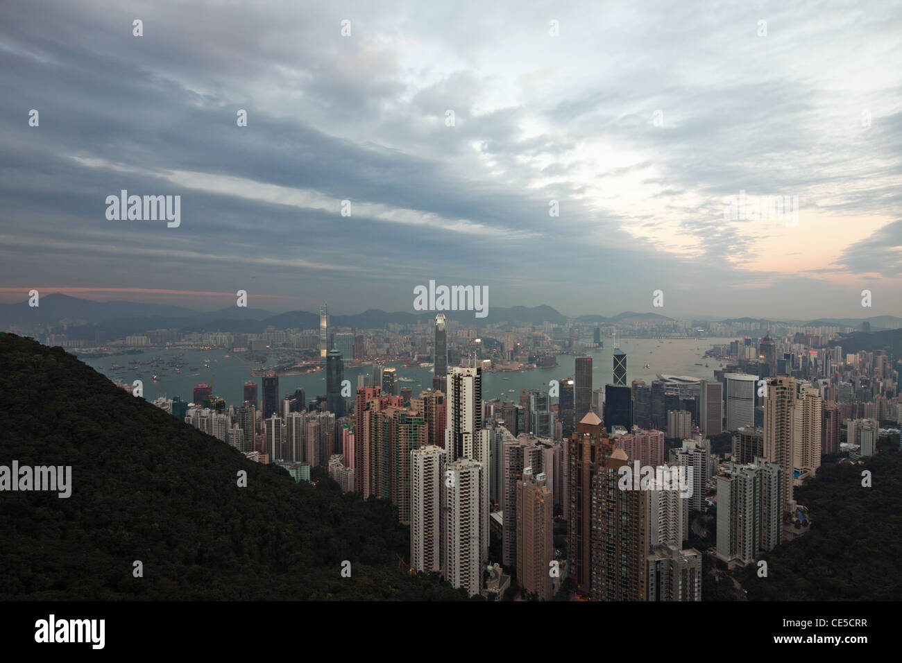 Hong Kong skyline seen from the Peak Stock Photo - Alamy