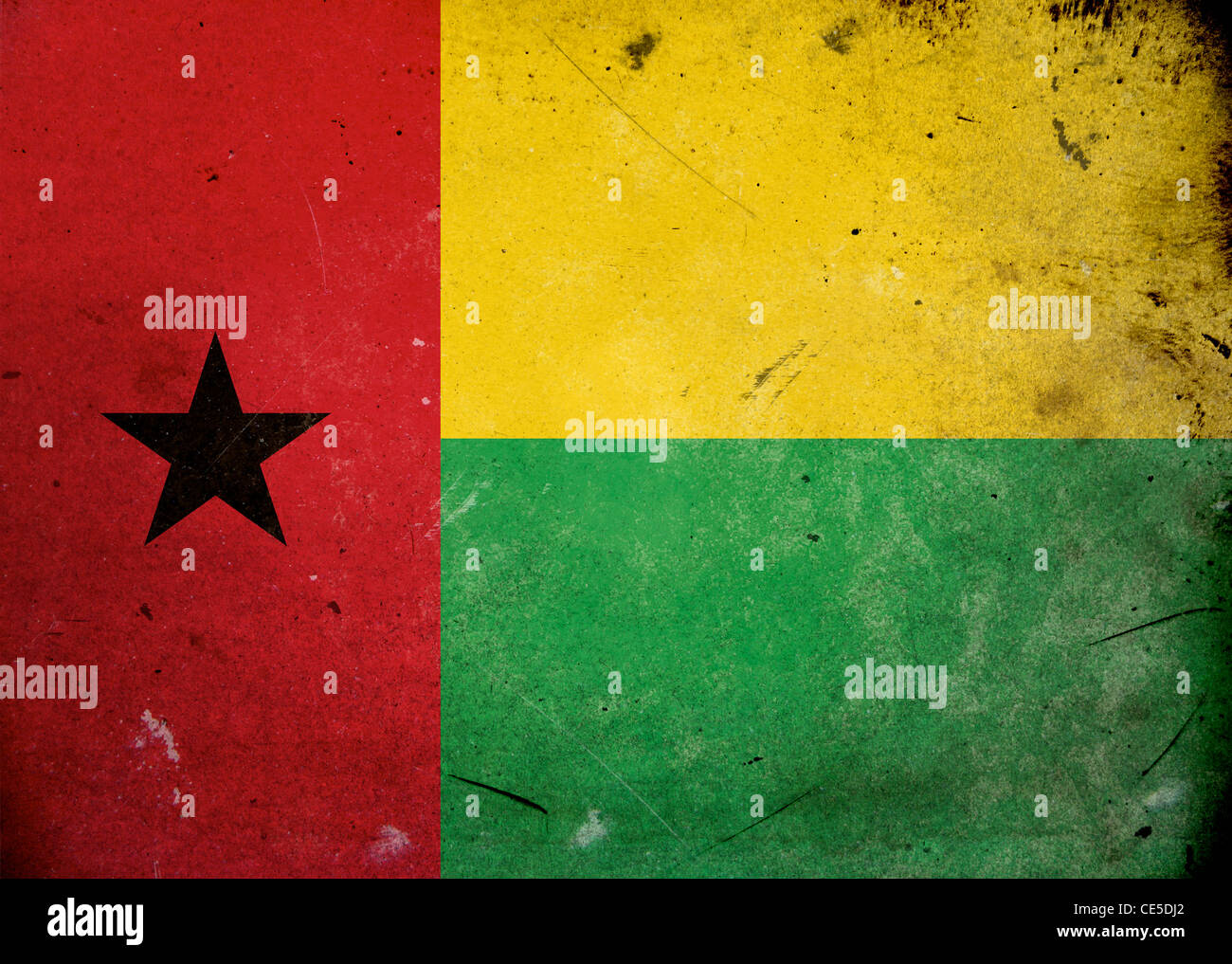 The flag of Guinea Bissau on old and vintage grunge texture Stock Photo ...