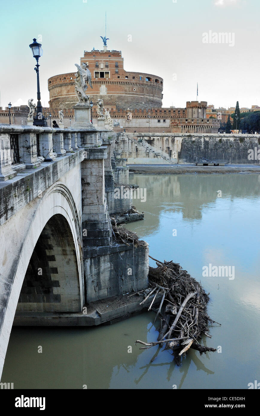 castel sant'angelo roma italia bridge river tiber Stock Photo