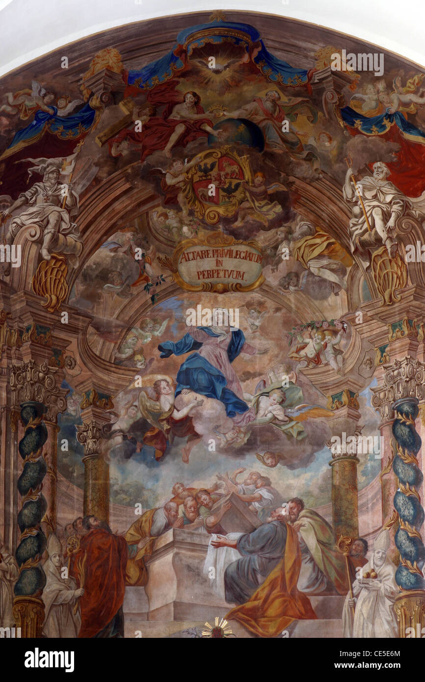 Fresco with assumption of the virgin mary hi-res stock photography and ...