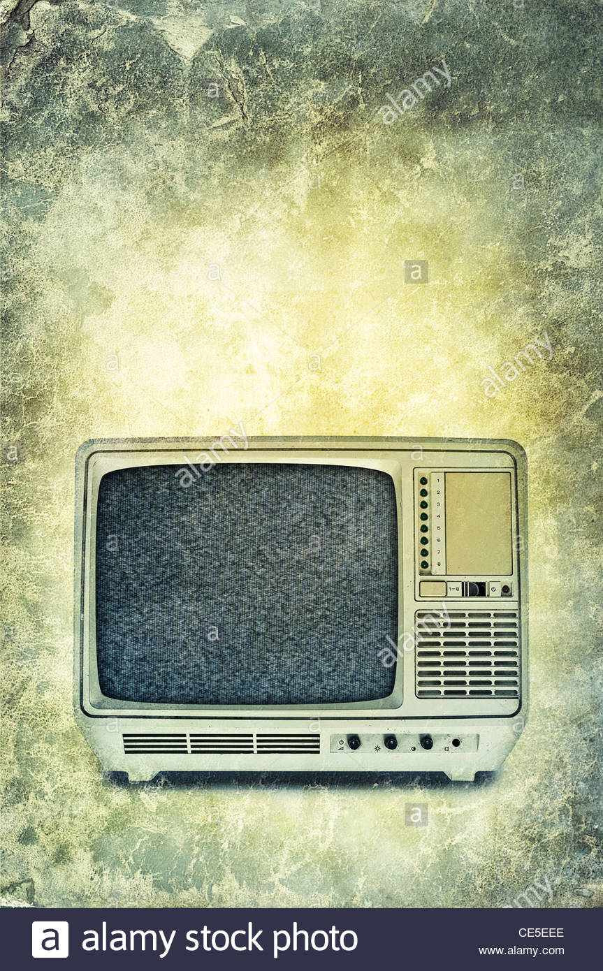 Old Fashioned Portable Television Set Stock Photos & Old Fashioned