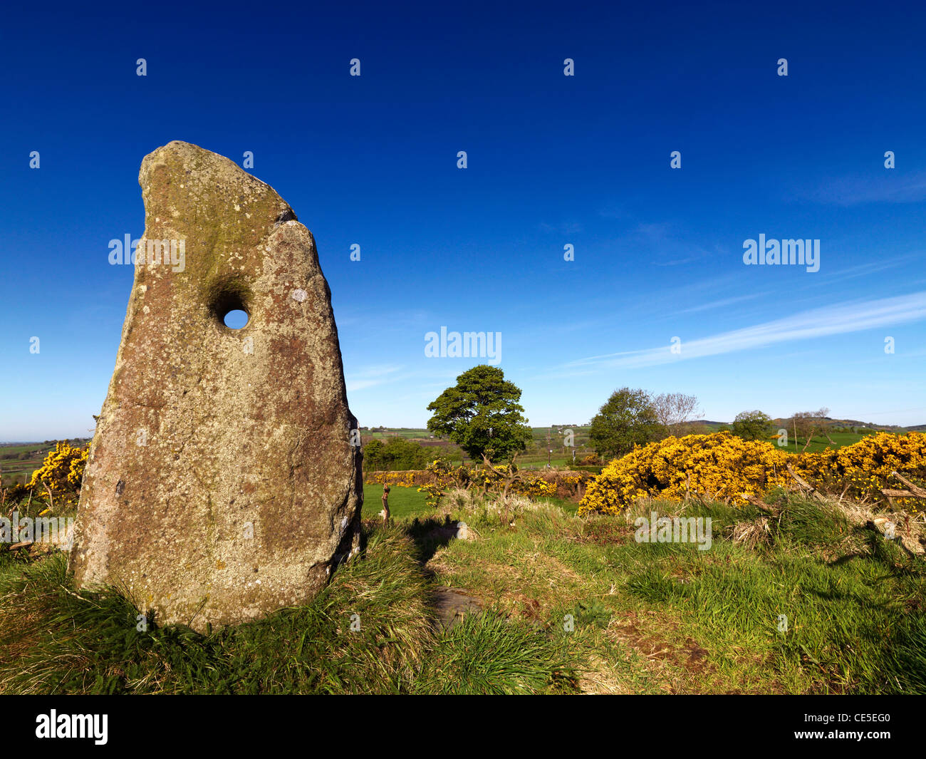 Hole Stone, Newtownabbey, County Antrim, Northern Ireland Stock Photo