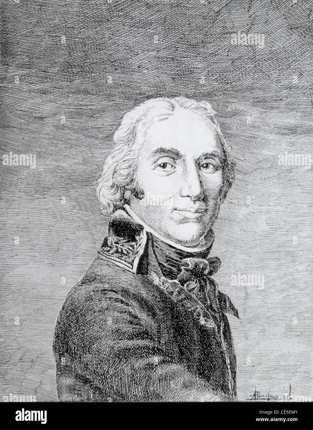 Portrait of Andre Massena, French General or Field Marshal (1758-1817) during revolutionary & Napoleonic Wars. Vintage Illustration or Engraving Stock Photo