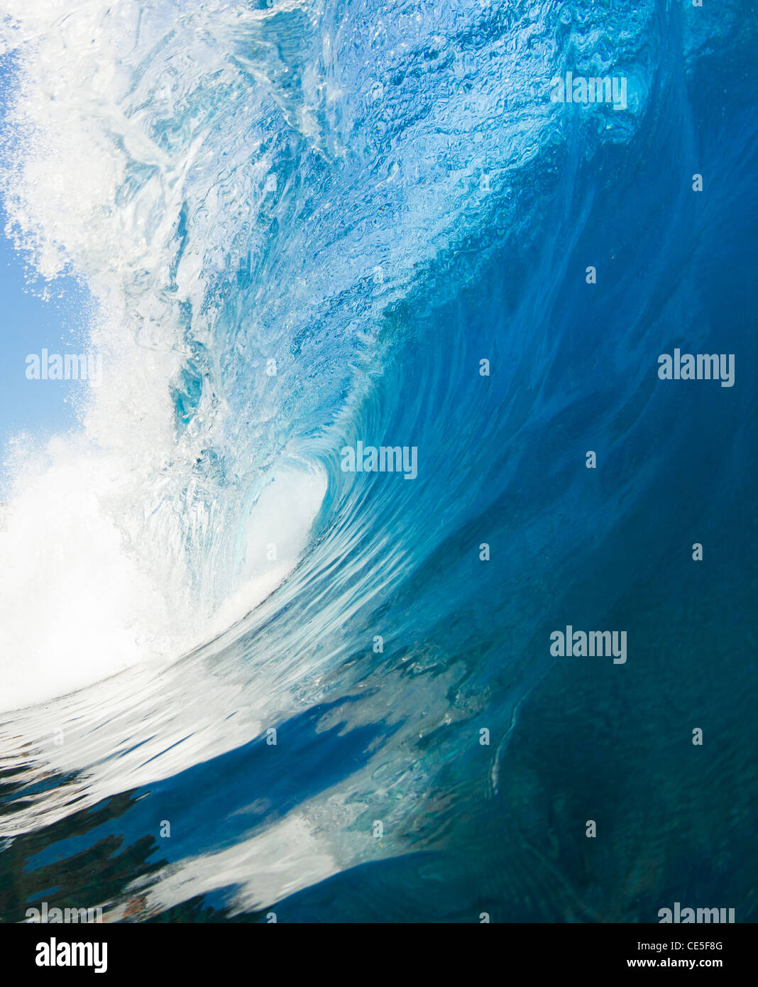 Blue Ocean Wave, View from in the Water Stock Photo - Alamy