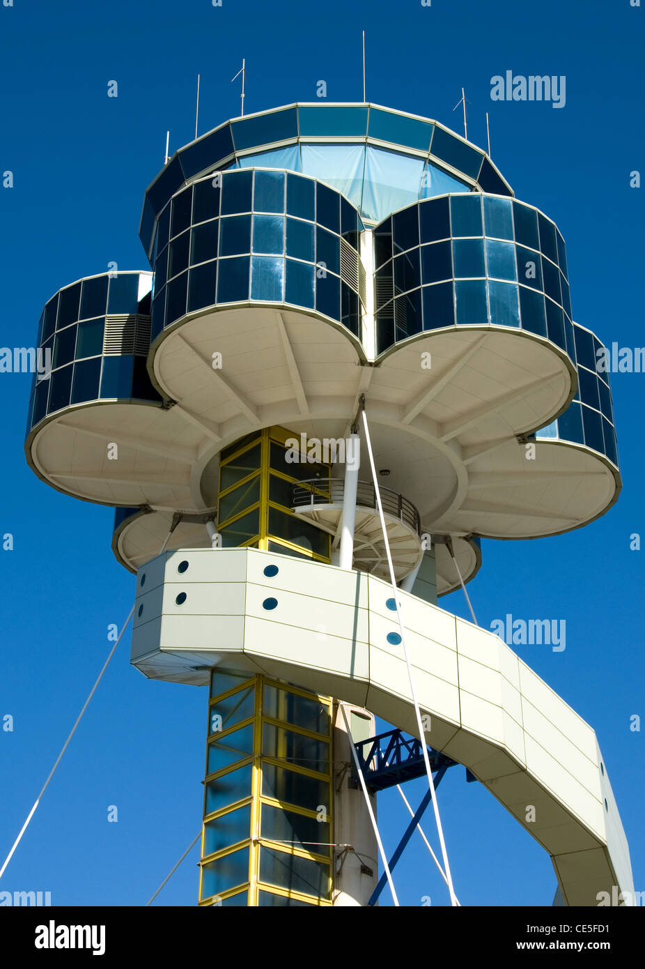 The unusually -shaped control tower at Kingsford-Smith airport, Sydney, New South Wales, Australia Stock Photo