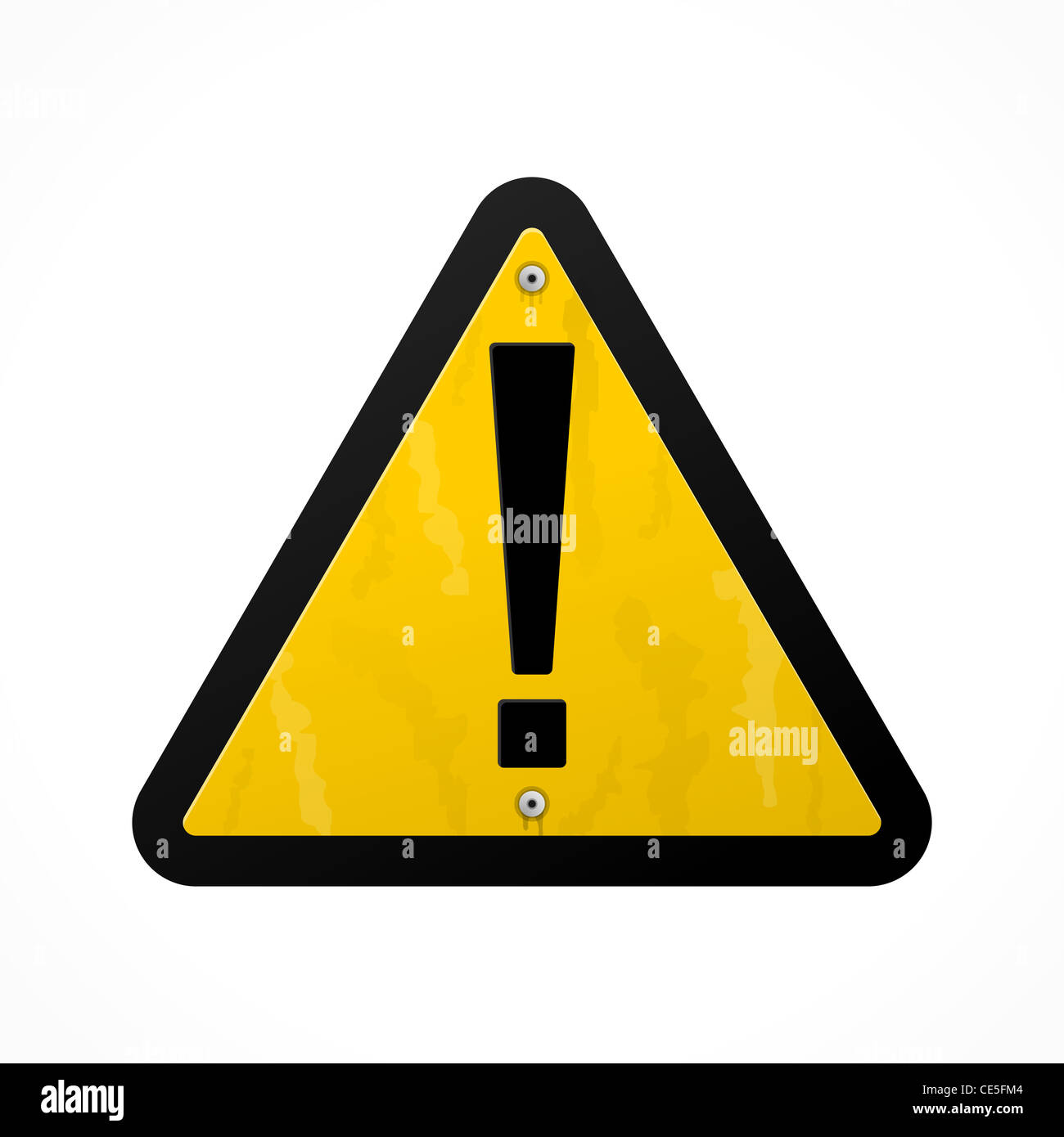 Yellow Danger Sign - Black Exclamation sign on yellow triangular ...