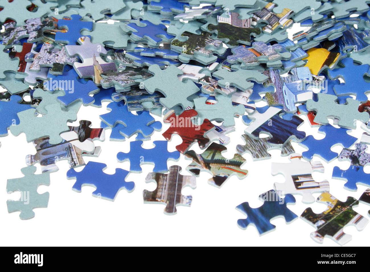 Pieces of puzzle isolated on white background Stock Photo - Alamy