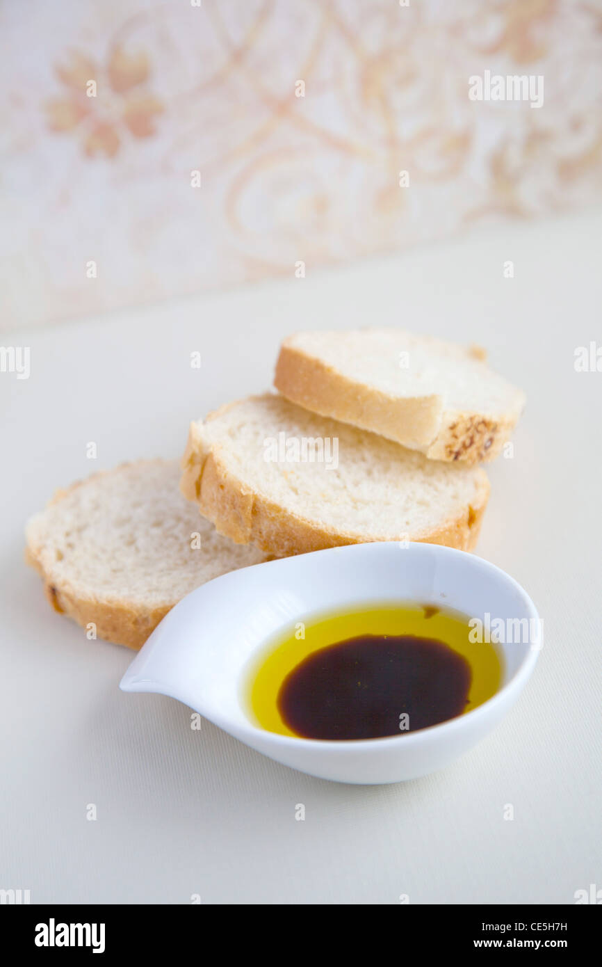 Olive Oil and Balsamic Vinegar dip Stock Photo
