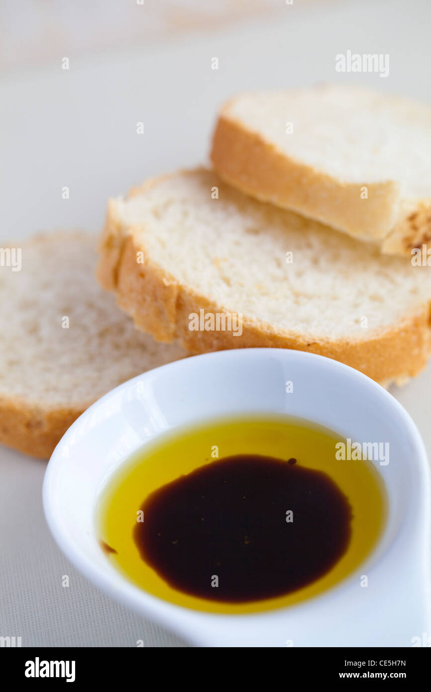 Olive Oil and Balsamic Vinegar dip Stock Photo