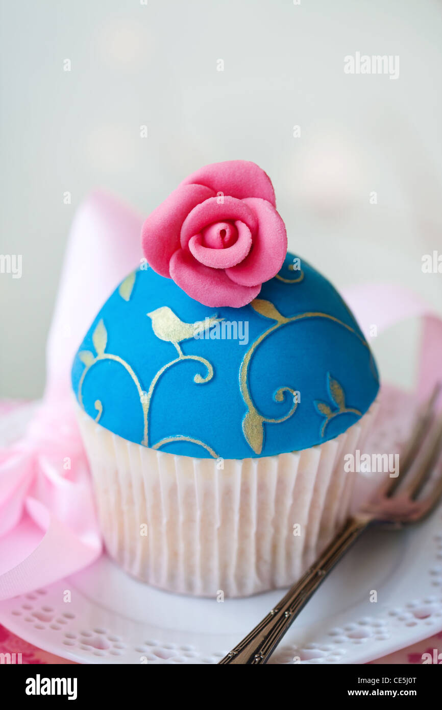 Rose cupcake Stock Photo