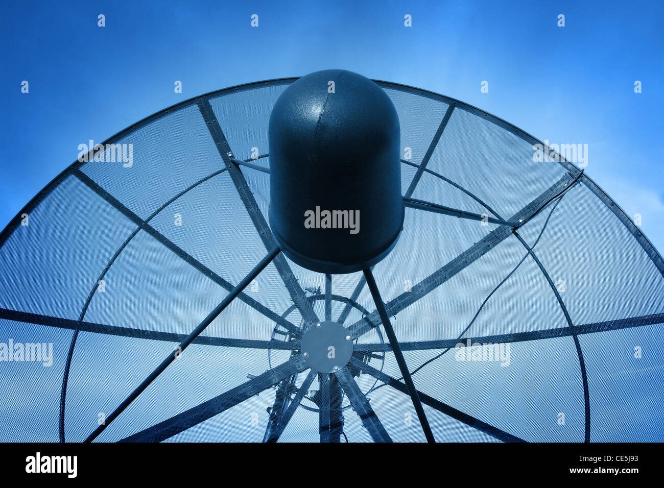 Satellite dish monochrome Stock Photo