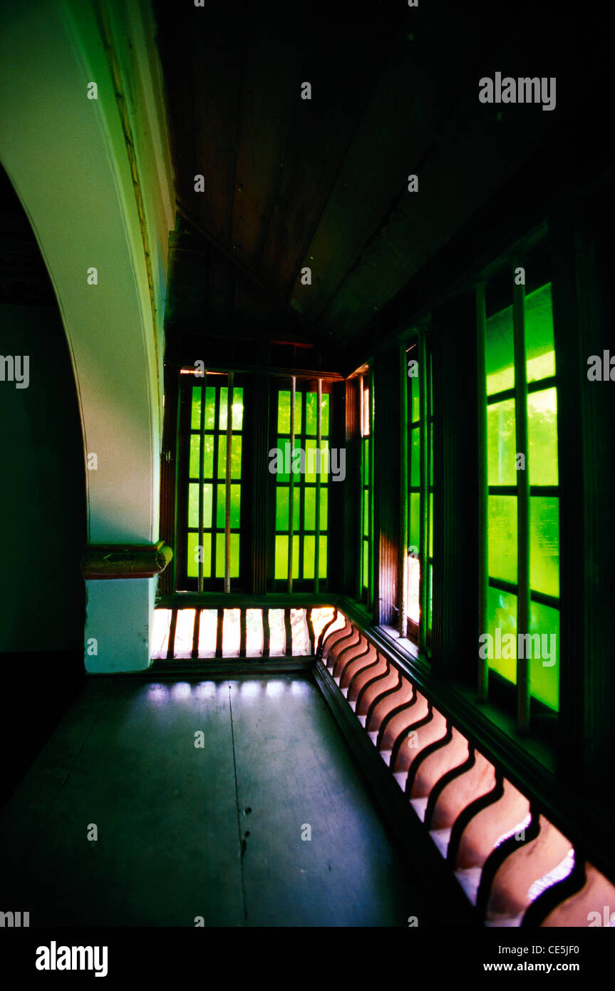Colored Glass Windows Of House Balcony Palghat Palakkad Kerala India Asia Stock Photo Alamy