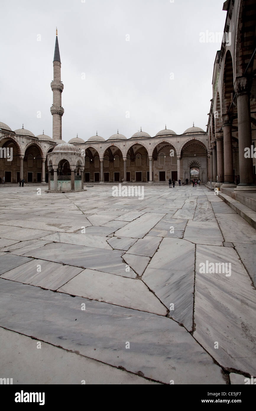 BLUE MOSQUE COURT YARD ISTANBUL Stock Photo