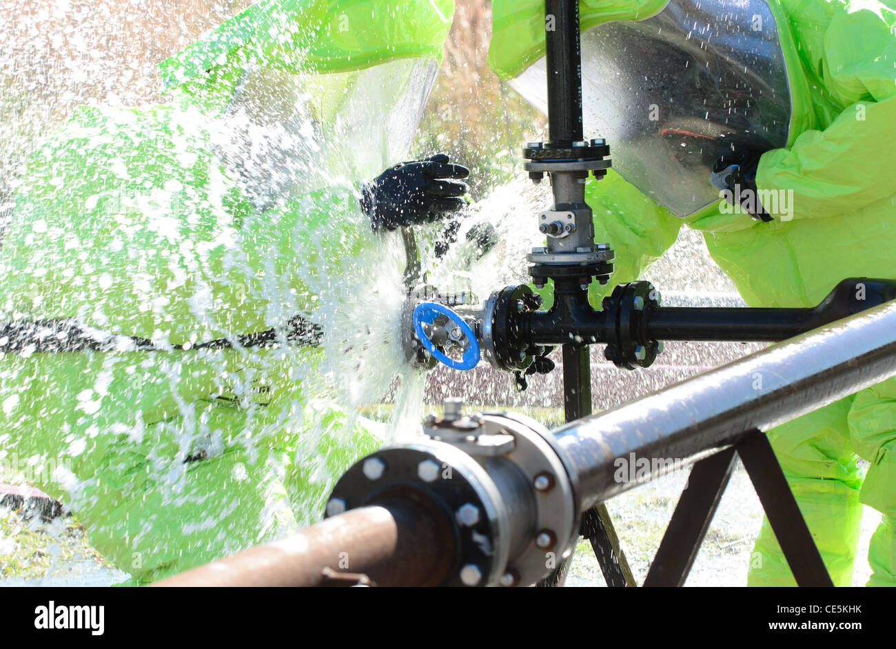 Emergency Responders fixing a leak Stock Photo Alamy