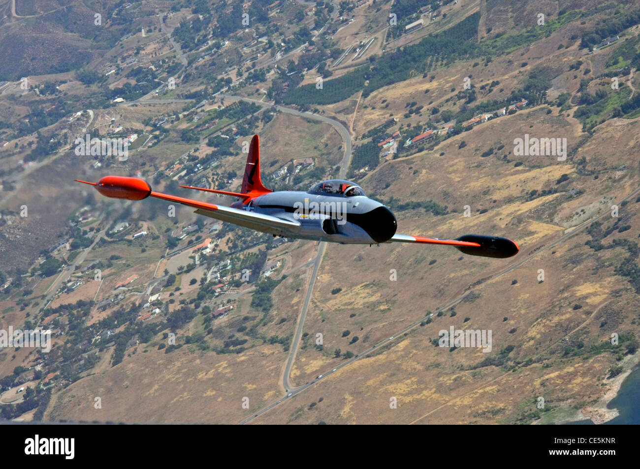 The Lockheed T-33 Shooting Star  jet trainer aircraft Stock Photo