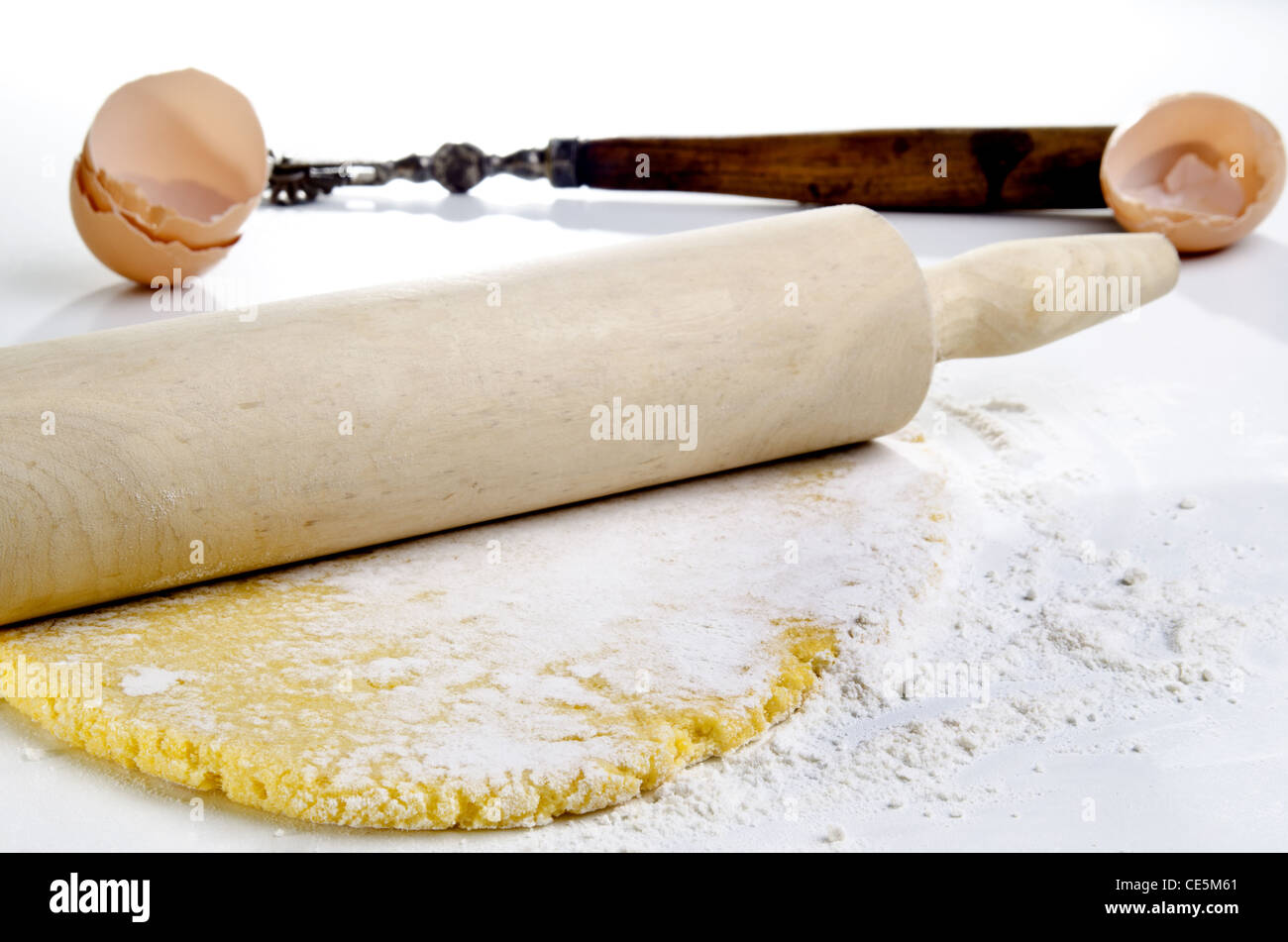 Wheat semolina pasta dough rolled out Stock Photo Alamy