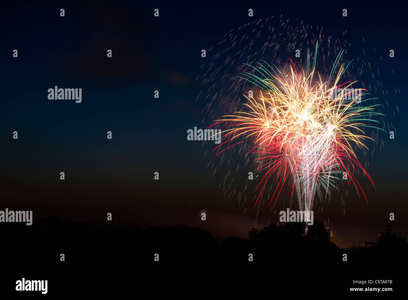 Fourth of July fireworks display in Boise, Idaho, USA. Stock Photo