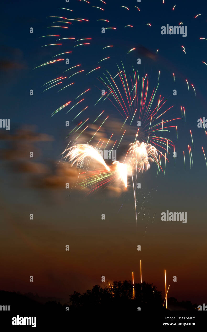 Fourth of July fireworks display in Boise, Idaho, USA Stock Photo Alamy