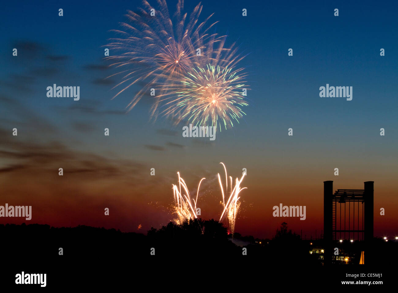 Fourth of July fireworks display in Boise, Idaho, USA Stock Photo Alamy