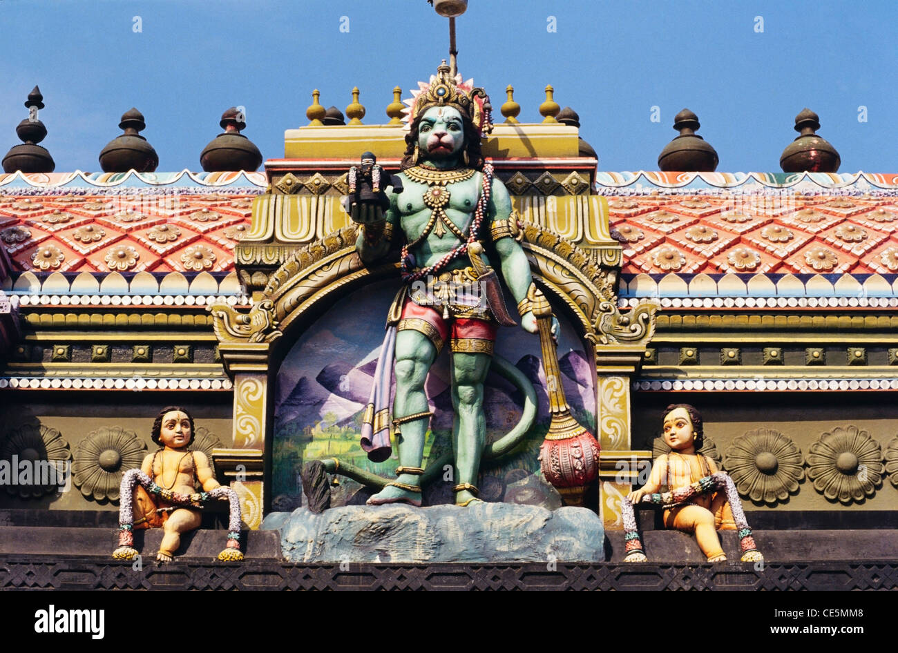 God Hanuman statue on top of temple ; Trivandrum; Kerala ; India Stock ...