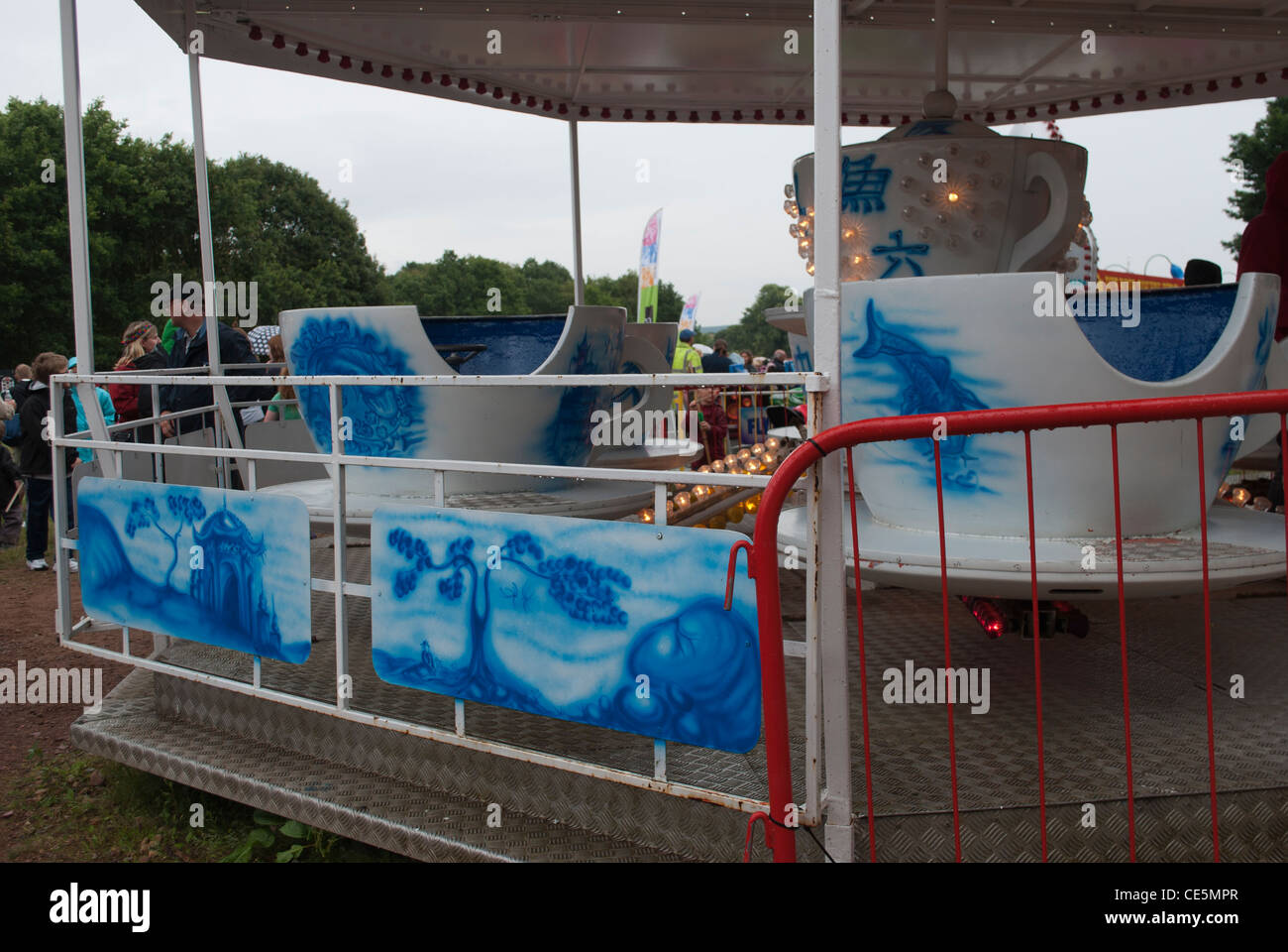 Tea cups ride at fair Stock Photo Alamy