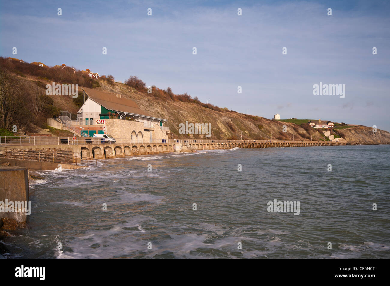 Cliffs on the Folkestone Coastline Kent UK Coastlines Stock Photo