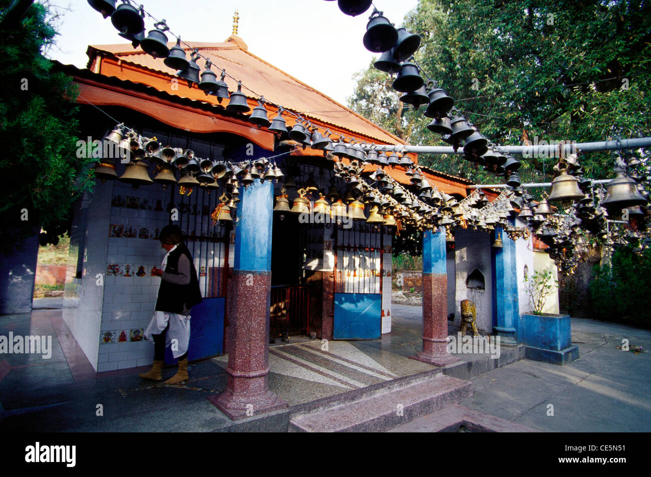 Jhuladevi temple bell temples Ranikhet ; Uttar Pradesh ; India Stock Photo