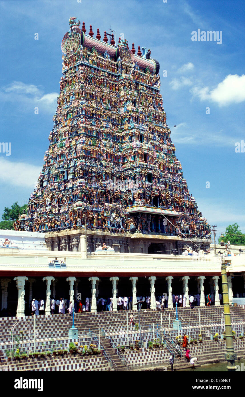 Sri Meenakshi Amman temple south tower at Madurai ; Tamil Nadu ...